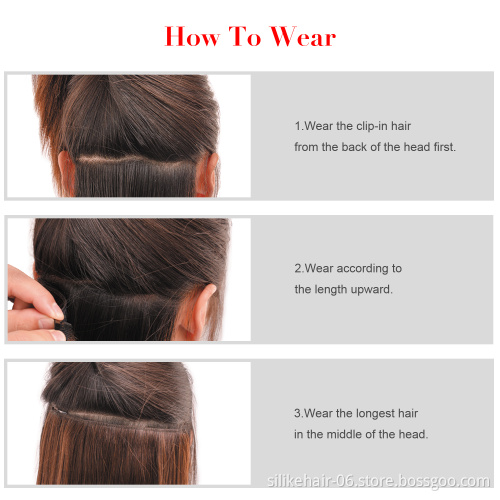 Silike Clip In Hair Extensions 24 Inch  comb clips Hair  17 Colors Available Synthetic Heat Resistant Fiber Hair Extension